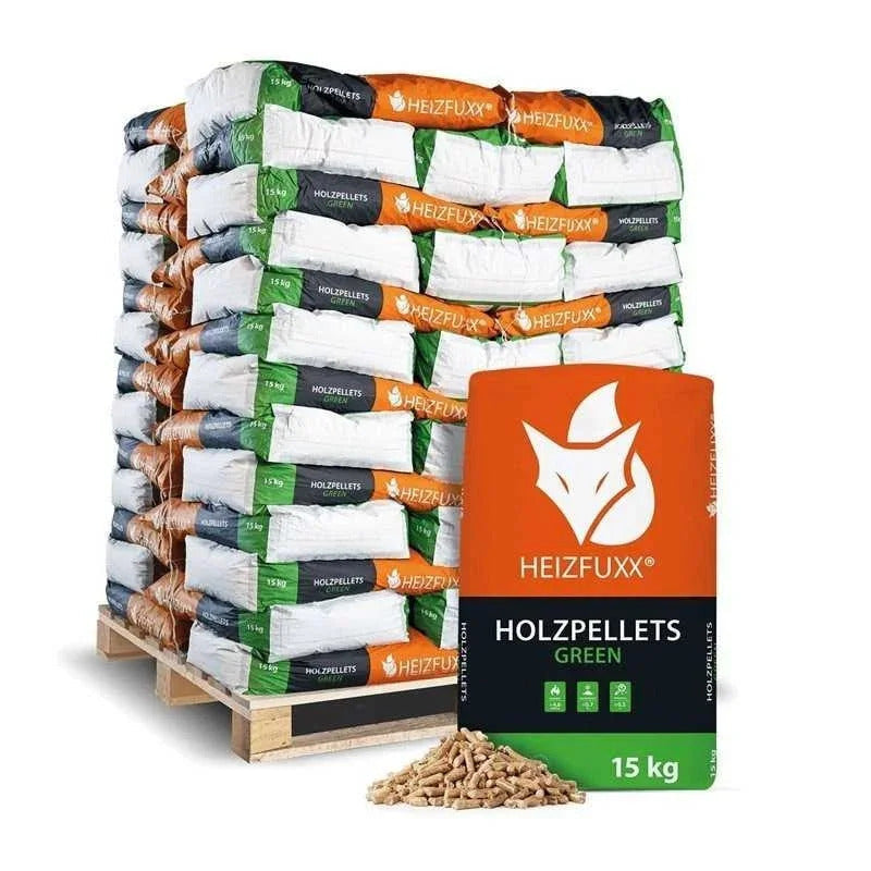 Heizfuxx grüne Holzpellets Palette 975kg
